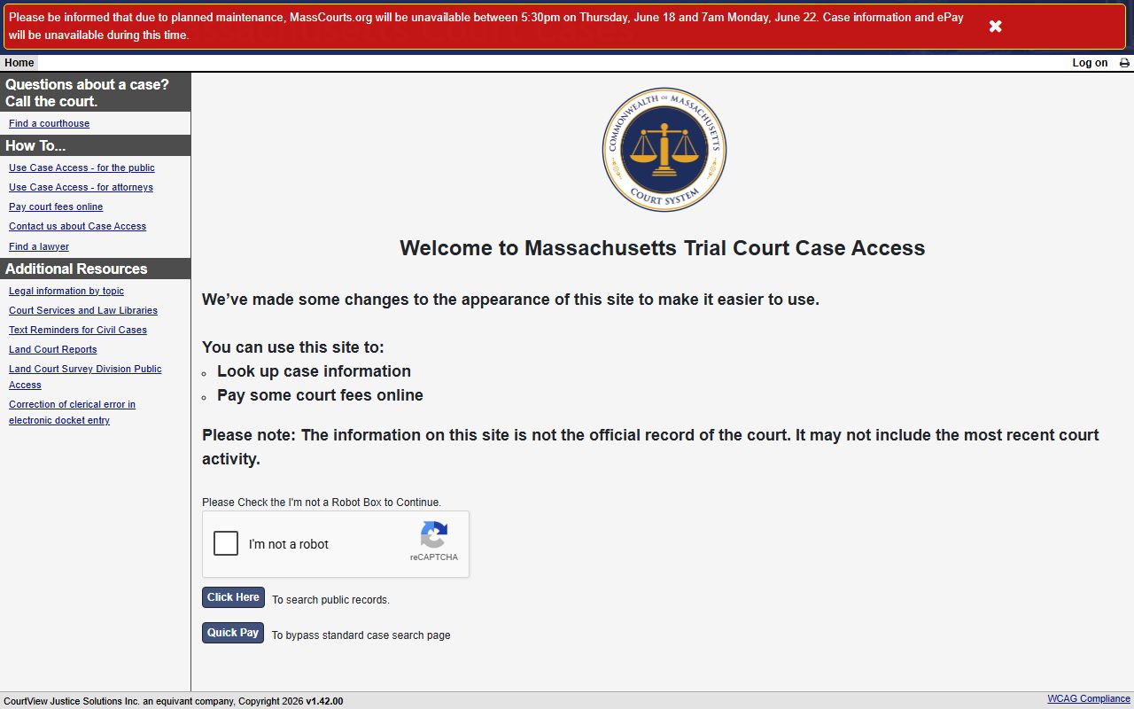 Barnstable County court records after arrest MassCourts portal